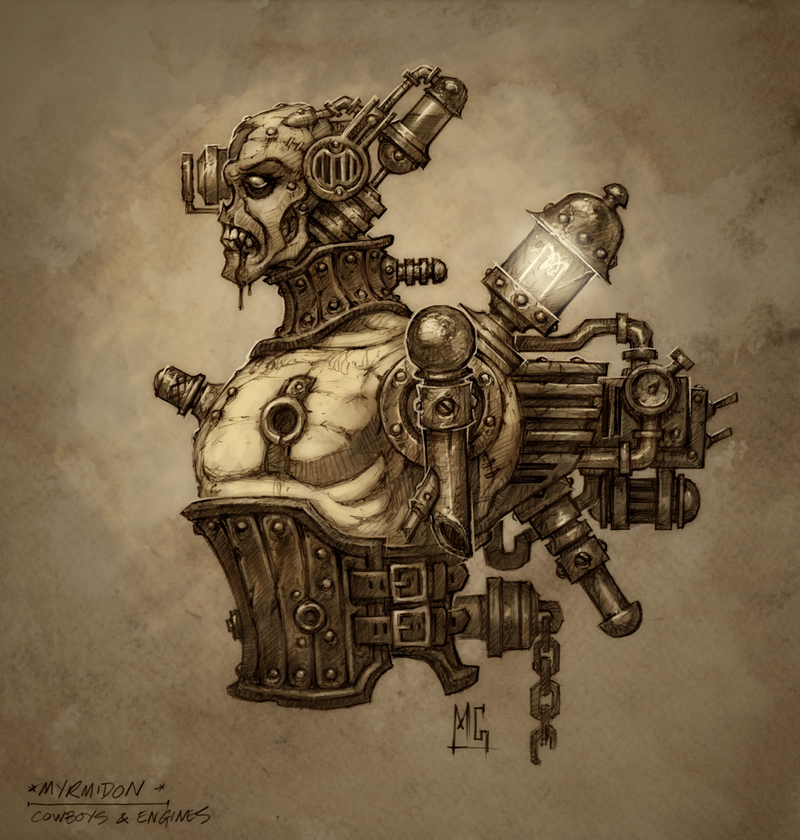 Illustration for article titled Malcolm McDowell straps on a steampunk eyepatch for Cowboys & Engines